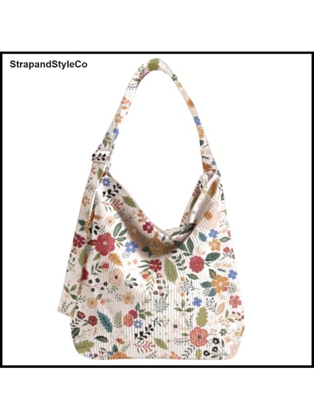 Corduroy Hobo Bag Large Zipper Tote Crossbody Shoulder Bag